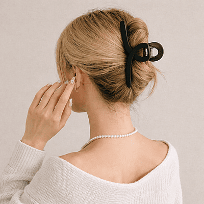 Matte Black Hair Claw Clips for Women – Strong Grip Non-Slip Stylish Hair Accessories