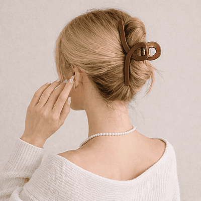 (4 in 1) Premium Brown Hair Clips Combo