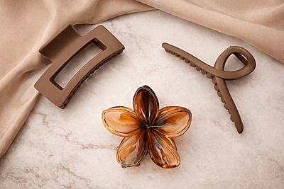 (4 in 1) Premium Brown Hair Clips Combo