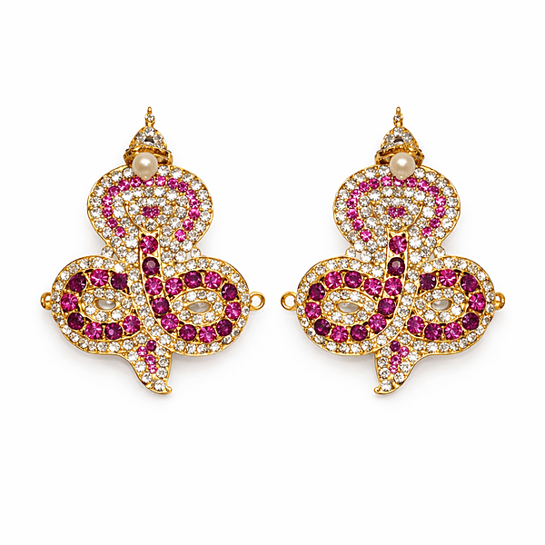 Gold-Plated Snake Nagabaranam Armlet (Vangi) for God Idols – Traditional Temple Jewelry