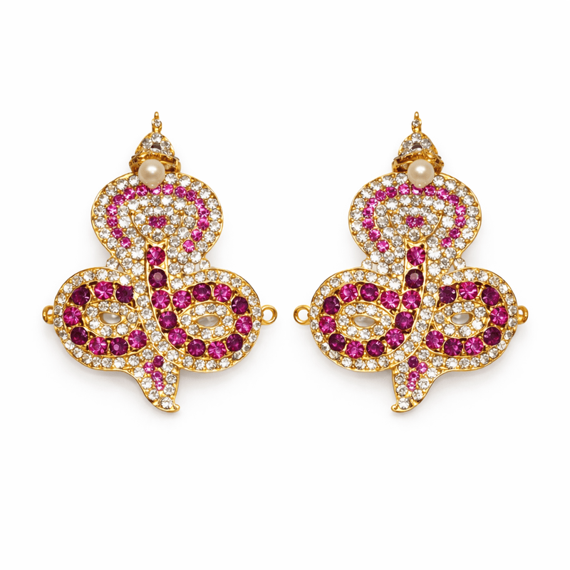 Gold-Plated Snake Nagabaranam Armlet (Vangi) for God Idols – Traditional Temple Jewelry