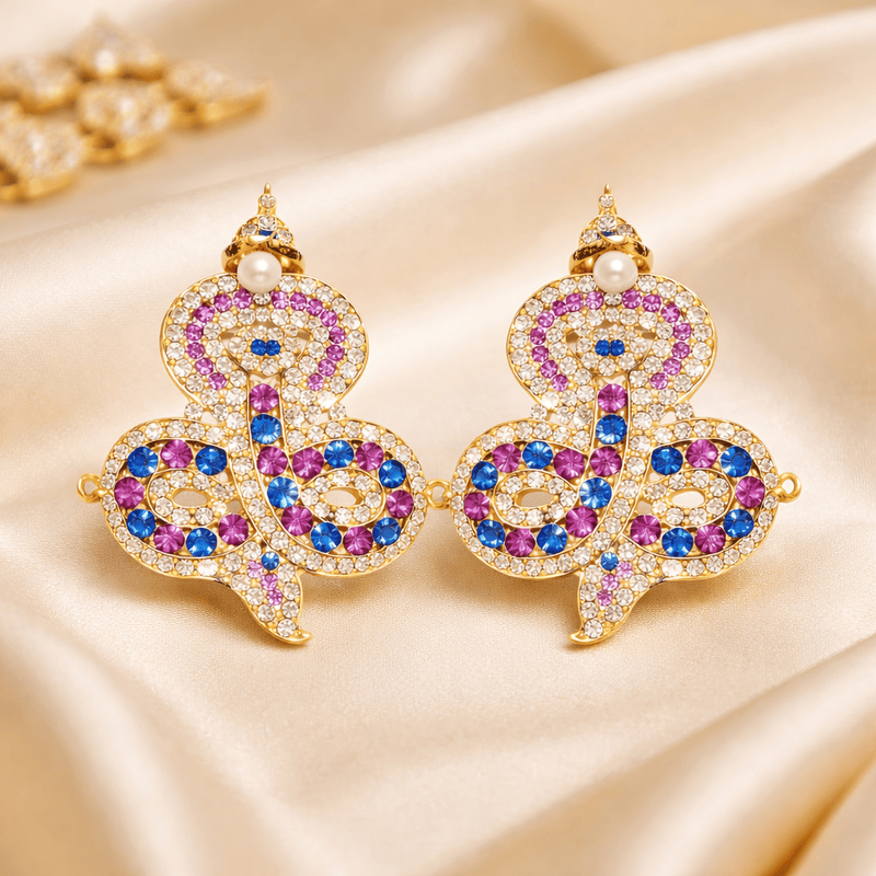 Gold-Plated Snake Nagabaranam Armlet (Vangi) for God Idols – Traditional Temple Jewelry