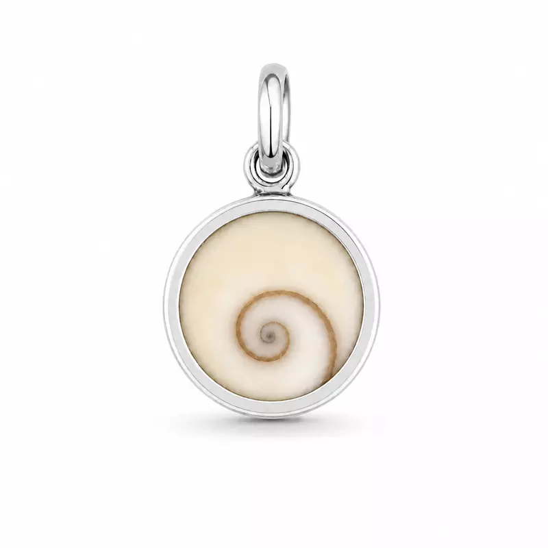 925 Sterling Silver Gomti Chakra Pendant for Men & Women | Natural Sacred Shell Stone Charm | Spiritual & Vastu Jewelry