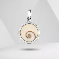 925 Sterling Silver Gomti Chakra Pendant for Men & Women | Natural Sacred Shell Stone Charm | Spiritual & Vastu Jewelry