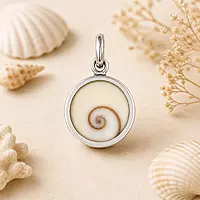 925 Sterling Silver Gomti Chakra Pendant for Men & Women | Natural Sacred Shell Stone Charm | Spiritual & Vastu Jewelry