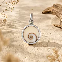 925 Sterling Silver Gomti Chakra Pendant for Men & Women | Natural Sacred Shell Stone Charm | Spiritual & Vastu Jewelry