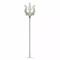 Silver Trishul for Puja | Lord Shiva Trident Symbol | Stainless Steel Decorative Trishul for Home Temple & Car Dashboard