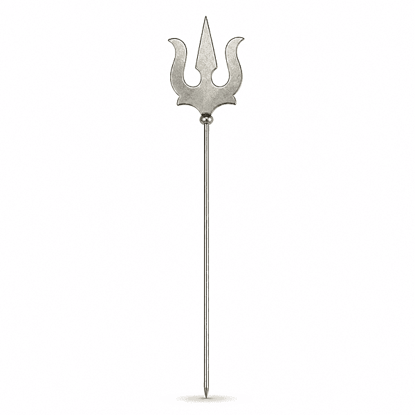 Silver Trishul for Puja | Lord Shiva Trident Symbol | Stainless Steel Decorative Trishul for Home Temple & Car Dashboard