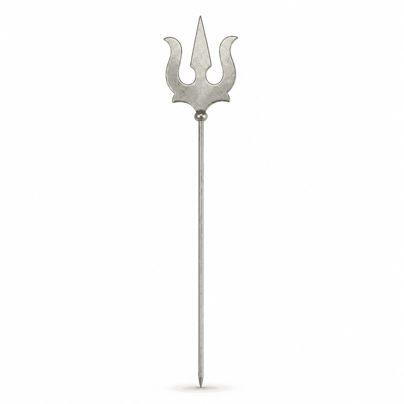 Silver Trishul for Puja | Lord Shiva Trident Symbol | Stainless Steel Decorative Trishul for Home Temple & Car Dashboard