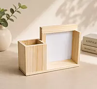 Wooden Desk Organizer with Photo Frame