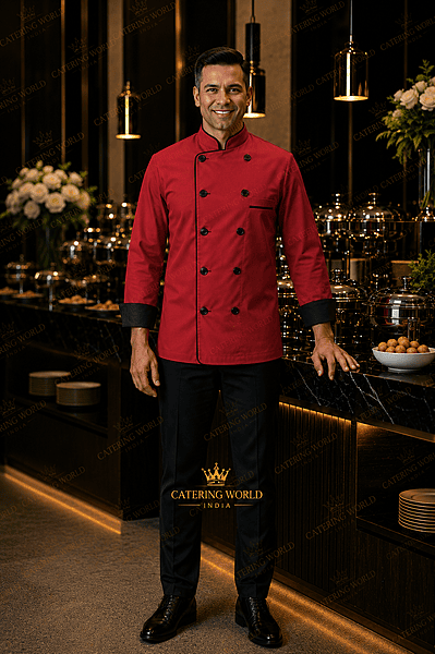 CHEF COAT RED REG WHS