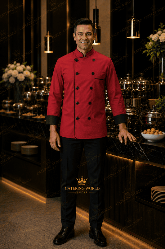 CHEF COAT RED REG WHS