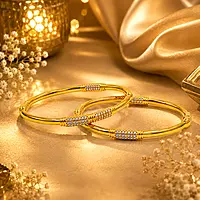 Premium Gold Plated Crystal Bangles Set for Women | Designer Traditional Kada Bracelet Set