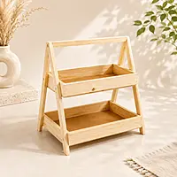 Pinewood A-frame two-tier stand