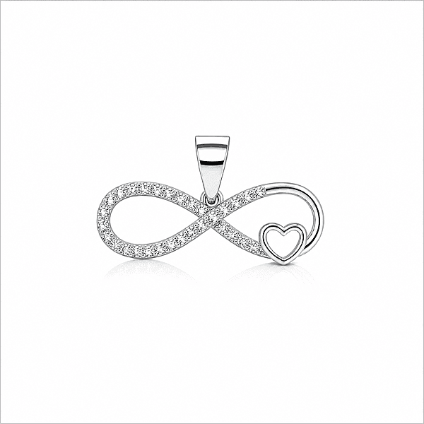 92.50 Silver infinity Pendent with Heart