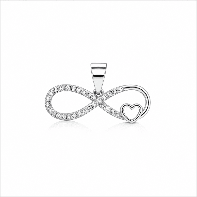 92.50 Silver infinity Pendent with Heart