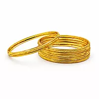 Classic Gold Plated Plain Bangles Set for Women | Traditional Daily Wear Bangle Combo