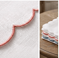 Scallop Edge Cloth Napkins-multi colour–set of 4-Reusable & Washable Table Napkins