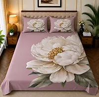 Purple 7D Digital Print Bedsheet Soft, Stylish & Premium Quality Bed Sheet King-225 x 250 CM)
