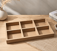 6 Compartment wooden organizer