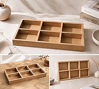 6 Compartment wooden organizer