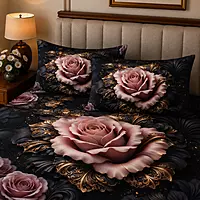 Rose 7D Digital Print Bedsheet Soft, Stylish & Premium Quality Bed Sheet King-225 x 250 CM)