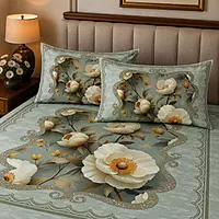 Flower 7D Digital Print Bedsheet Soft, Stylish & Premium Quality Bed Sheet King-225 x 250 CM)