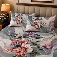 Trendy 7D Digital Print Bedsheet Soft, Stylish & Premium Quality Bed Sheet King-225 x 250 CM)