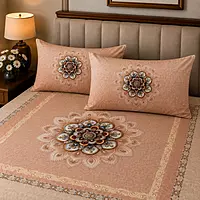 7D Digital Print Bedsheet Soft, Stylish & Premium Quality Bed Sheet King-225 x 250 CM)