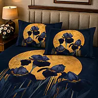 Sun 7D Digital Print Bedsheet Soft, Stylish & Premium Quality Bed Sheet King-225 x 250 CM)