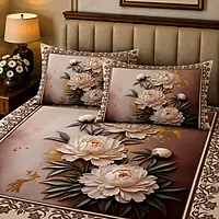 Classic 7D Digital Print Bedsheet Soft, Stylish & Premium Quality Bed Sheet King-225 x 250 CM)