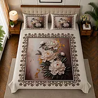 Classic 7D Digital Print Bedsheet Soft, Stylish & Premium Quality Bed Sheet King-225 x 250 CM)
