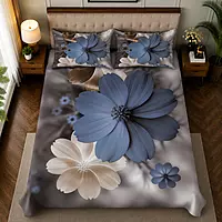 White Rose 7D Digital Print Bedsheet Soft, Stylish & Premium Quality Bed Sheet King-225 x 250 CM)