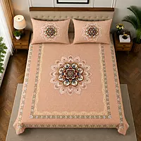 7D Digital Print Bedsheet Soft, Stylish & Premium Quality Bed Sheet King-225 x 250 CM)