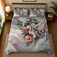 Trendy 7D Digital Print Bedsheet Soft, Stylish & Premium Quality Bed Sheet King-225 x 250 CM)