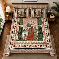 Fort 7D Digital Print Bedsheet Soft, Stylish & Premium Quality Bed Sheet King-225 x 250 CM)