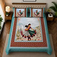New 7D Digital Print Bedsheet Soft, Stylish & Premium Quality Bed Sheet King-225 x 250 CM)