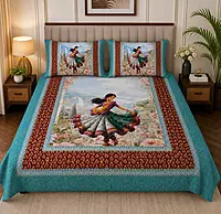 New 7D Digital Print Bedsheet Soft, Stylish & Premium Quality Bed Sheet King-225 x 250 CM)