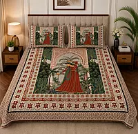 Fort 7D Digital Print Bedsheet Soft, Stylish & Premium Quality Bed Sheet King-225 x 250 CM)
