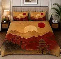 Yellow 7D Digital Print Bedsheet Soft, Stylish & Premium Quality Bed Sheet King-225 x 250 CM)