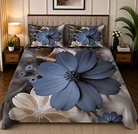 White Rose 7D Digital Print Bedsheet Soft, Stylish & Premium Quality Bed Sheet King-225 x 250 CM)