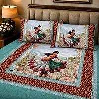New 7D Digital Print Bedsheet Soft, Stylish & Premium Quality Bed Sheet King-225 x 250 CM)
