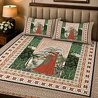 Fort 7D Digital Print Bedsheet Soft, Stylish & Premium Quality Bed Sheet King-225 x 250 CM)