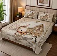 Snow 7D Digital Print Bedsheet Soft, Stylish & Premium Quality Bed Sheet King-225 x 250 CM)