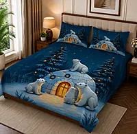 Panda 7D Digital Print Bedsheet Soft, Stylish & Premium Quality Bed Sheet King-225 x 250 CM)