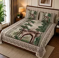 Trending 7D Digital Print Bedsheet Soft, Stylish & Premium Quality Bed Sheet King-225 x 250 CM)