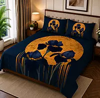 Sun 7D Digital Print Bedsheet Soft, Stylish & Premium Quality Bed Sheet King-225 x 250 CM)