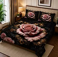 Rose 7D Digital Print Bedsheet Soft, Stylish & Premium Quality Bed Sheet King-225 x 250 CM)