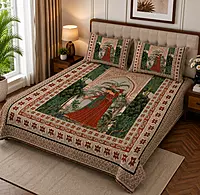 Fort 7D Digital Print Bedsheet Soft, Stylish & Premium Quality Bed Sheet King-225 x 250 CM)
