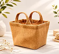 Jute tote bag with dual handles